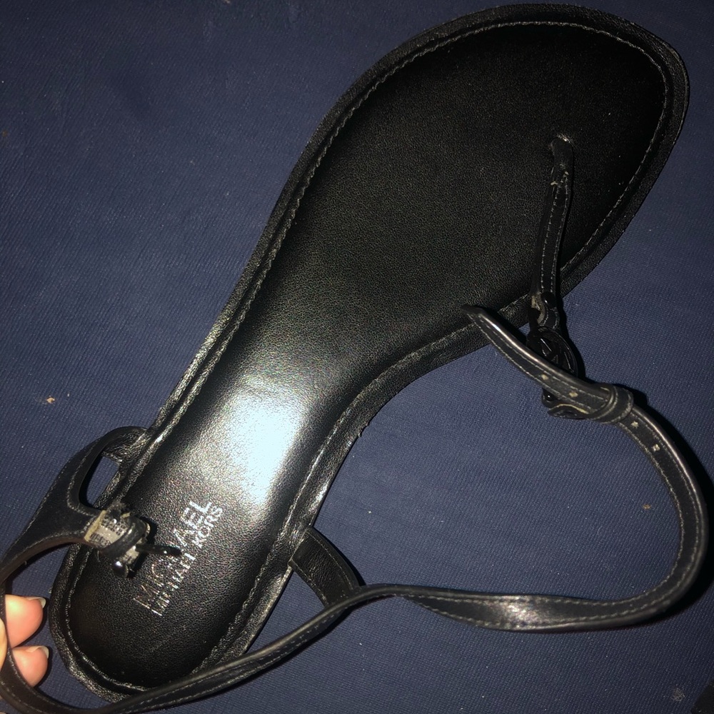 Michael Kors T-strap Sandals - Black - Size 9